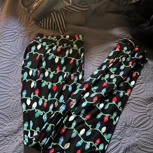 Jockey Men's Black Pajama Bottoms with Festive Lights